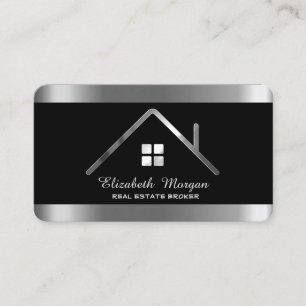 Elegantes modernes professionelles silbernes Hausd Visitenkarte