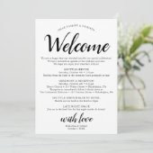 Elegantes, modernes Programm für Schwarze Hochzeit (Stehend Vorderseite)