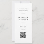 Elegantes modernes QR-Code-Foto-Lesezeichen Save The Date (Rückseite)