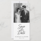 Elegantes modernes QR-Code-Foto-Lesezeichen Save The Date (Vorderseite)