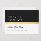 Elegantes, modernes QR Code Schwarzes Goldenes Fot Save The Date (Vorderseite)