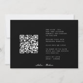Elegantes, modernes QR Code Schwarzes Goldenes Fot Save The Date (Rückseite)