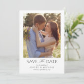 Elegantes, modernes QR-Foto Save The Date (Stehend Vorderseite)