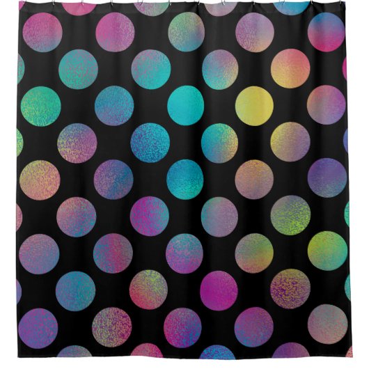 Elegantes modernes Rainbow Polka Dots Muster | Duschvorhang (Vorderseite)