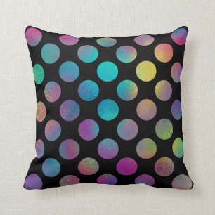Elegantes, modernes Rainbow-Polka-Dots-Muster  Kissen