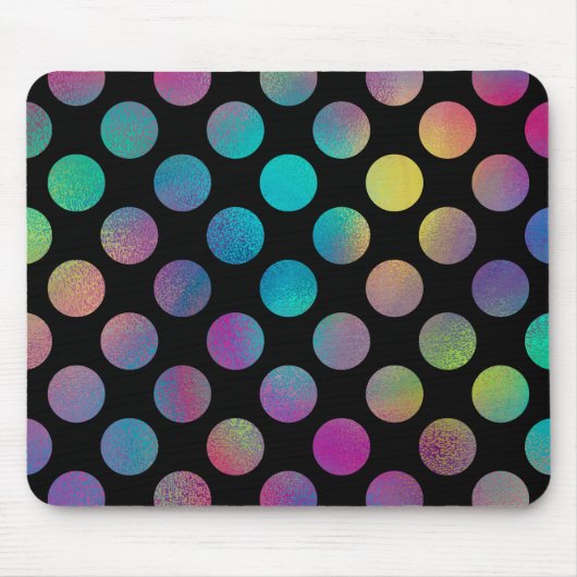Elegantes modernes Rainbow Polka Dots Muster | Mousepad (Vorne)
