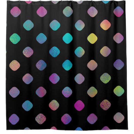 Elegantes, modernes Rainbow Rounded Tiles-Muster | Duschvorhang (Vorderseite)