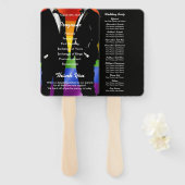 Elegantes modernes Regenbogen-Hochzeitsprogramm fü Fächer (Vorne und Hinten)