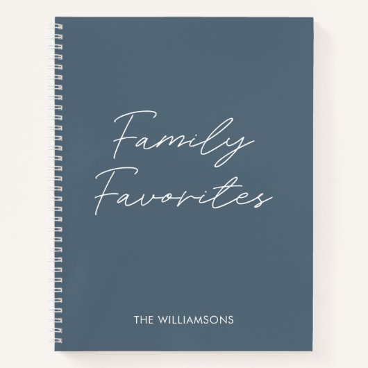 Elegantes, modernes Rezept für graue Schrift Kochf Notizblock (Vorderseite)