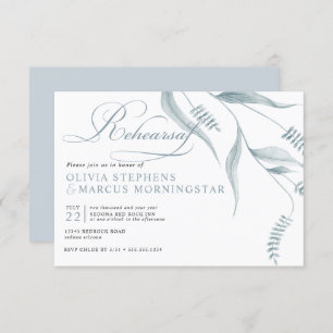 Elegantes, modernes, robustes Blue Foliage Einladung