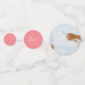 Elegantes modernes Romantisches Rosa Marmor Foto H Konfetti (Rückseiten)