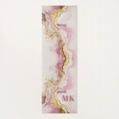 Elegantes, modernes rosa, Abstraktes Monogramm Yogamatte (Rückseite)
