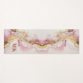 Elegantes, modernes rosa, Abstraktes Monogramm Yogamatte (Vorderseite (Horizontal))