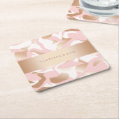 Elegantes modernes, rosa abstraktes Muster Rechteckiger Pappuntersetzer (angewinkelt)