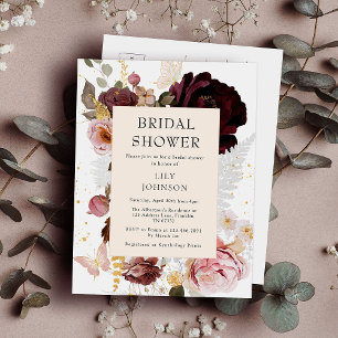 Elegantes modernes Rosa-Brautparty Einladungspostkarte