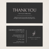 Elegantes modernes Rosa Danke Karte (Vorne & Hinten)