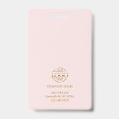 Elegantes modernes Rosa Einfache Mitarbeiter Foto  Ausweis (Rückseite)