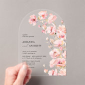 Elegantes, modernes Rosa Foto Hochzeit Acryleinladungen (Insitu (Handheld))