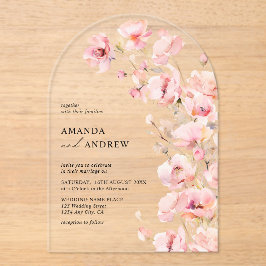 Elegantes, modernes Rosa Foto Hochzeit Acryleinladungen