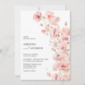 Elegantes, modernes Rosa Foto Hochzeit Einladung (Vorderseite)