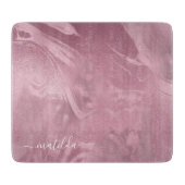 Elegantes, modernes Rosa-Gold-Marmor Schneidebrett (Vorderseite)