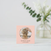 Elegantes, modernes Rosa-Haar-Stilschrift Telefonnummerkarte (Stehend Vorderseite)