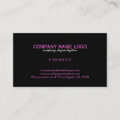 Elegantes, modernes Rosa Imitat Glitzer & Black St Visitenkarte (Rückseite)