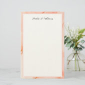 Elegantes modernes rosa Marmorskript Briefpapier (Stehend Vorderseite)