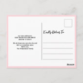 Elegantes, modernes Rosa Moving Announcement Foto Postkarte (Rückseite)