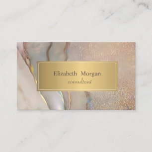 Elegantes modernes Rosa Opal Gold Visitenkarte