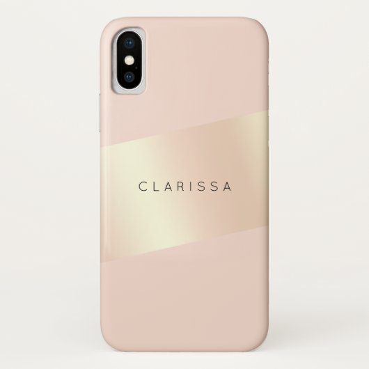 Elegantes, modernes, rosa Rosengold gestreift Case-Mate iPhone Hülle (Rückseite)