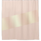 Elegantes, modernes, rosa Rosengold gestreift Duschvorhang (Vorderseite)