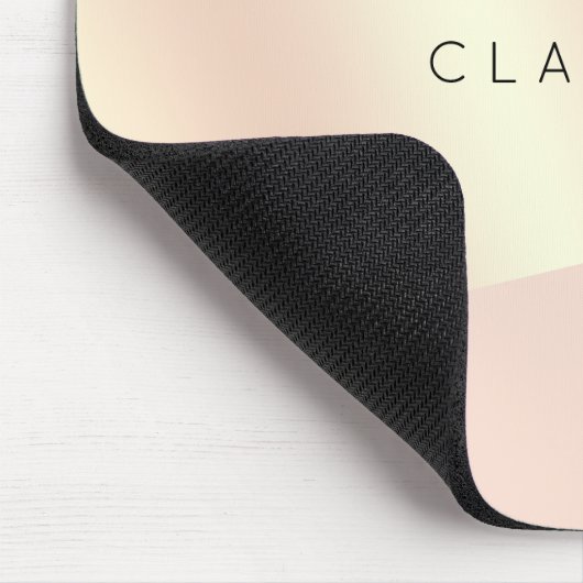 Elegantes, modernes, rosa Rosengold gestreift Mousepad (Ecke)