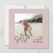 Elegantes modernes, rosa Save the Date Foto Magneteinladung (Vorderseite)