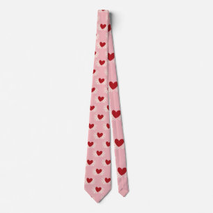 Elegantes modernes rosa und weißes Doodle-Herzmust Krawatte