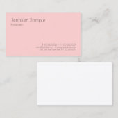 Elegantes, modernes, rosa weißes Template Visitenkarte (Vorne/Hinten)