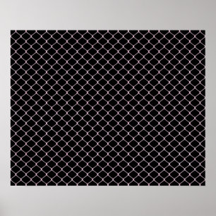 Elegantes modernes rosa Zaunkettenmuster Poster