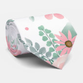 Elegantes, modernes, rosafarbenes Aquarellbild Krawatte (Gerollt)