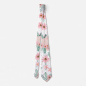 Elegantes, modernes, rosafarbenes Aquarellbild Krawatte (Rückseite)