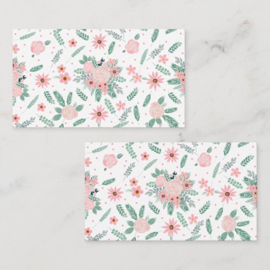 Elegantes, modernes, rosafarbenes Aquarellbild Visitenkarte (Vorne/Hinten)