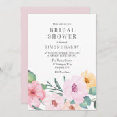 Elegantes modernes rosafarbenes Brautparty Einladung (Vorne/Hinten)