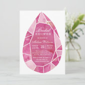 Elegantes, modernes rosafarbenes Brautparty Einladung (Stehend Vorderseite)