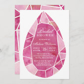 Elegantes, modernes rosafarbenes Brautparty Einladung (Vorne/Hinten)