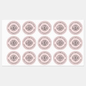 Elegantes, modernes, rosafarbenes Firmenlogo Etiketten (Blatt)