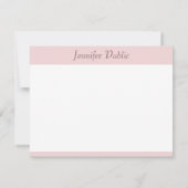 Elegantes, modernes Rose Gold Handwriting-Skript Mitteilungskarte (Rückseite)