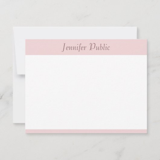 Elegantes, modernes Rose Gold Handwriting-Skript Mitteilungskarte (Rückseite)