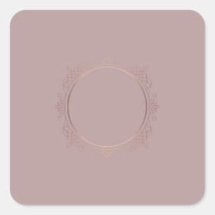 Elegantes modernes Rosen-Gold leeres Template tren Quadratischer Aufkleber