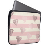 Elegantes modernes Rosengolddiamantmuster u. Laptopschutzhülle (Vorne Rechts)