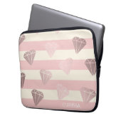 Elegantes modernes Rosengolddiamantmuster u. Laptopschutzhülle (Vorderseite Links)