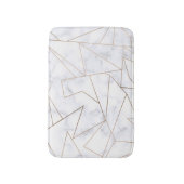 elegantes modernes Rosengoldgeometrischer weißer Badematte (Vorderseite Vertikal)